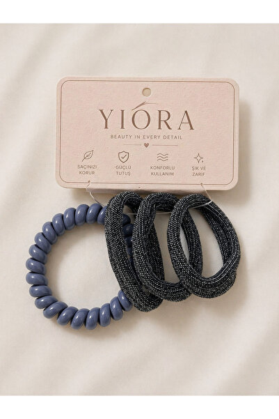 yiora Ασημί λαστιχάκι και κούμπωμα καλωδίου 4 τεμαχίων που δεν σπάει τα μαλλι...