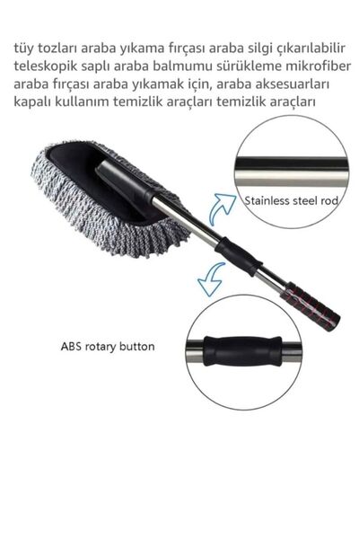 AYS DEKOR Microfiber Telescopic Handle Car Wash Cleaning Brush – Leaves No Marks, No Scratches