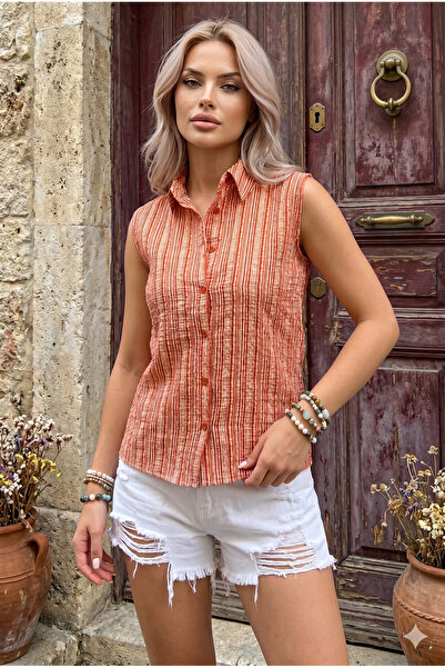 Pasaklı Giyim Дамска спортна риза без ръкави от вносен текстуриран плат, борд...