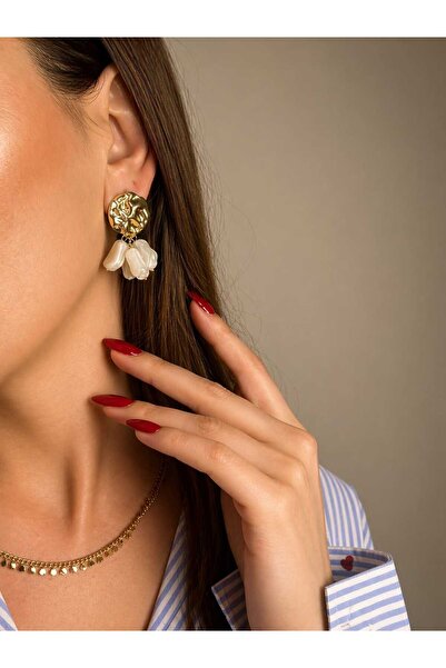 Roseliere Jewelry Altın Kaplama Pirinç İncili Küpe Alerji Riski Düşük Şık Tas...