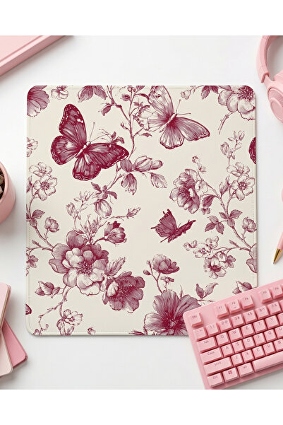 matizya Çiçek ve Doğa Desenli Mousepad – Aesthetic Floral Mouse Pad, Zarif Ma...