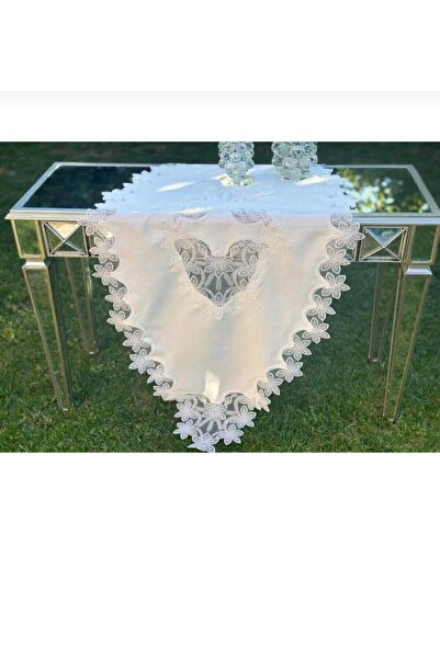 Ceki Home Σετ Σαλονιού με Ράνερ, Κρεμ Λινό, Γαλλική Δαντέλα, Προϊόντα Προίκας...