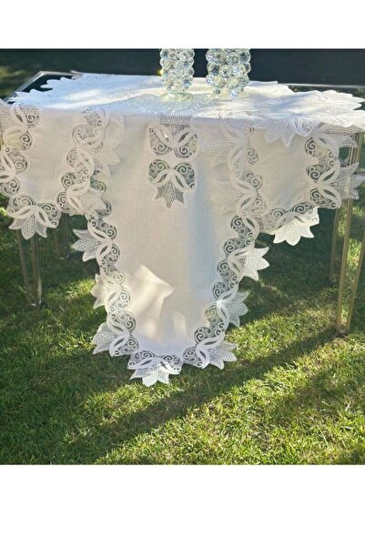 Ceki Home Σετ Σαλονιού με Ράνερ, Λινά Είδη Γαλλικής Δαντέλας, Προϊόντα Προίκω...