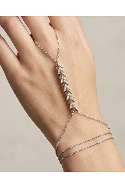 GKCBijoux تصميم خاص ثنائي اللون على شكل حرف V مقاوم للصدأ