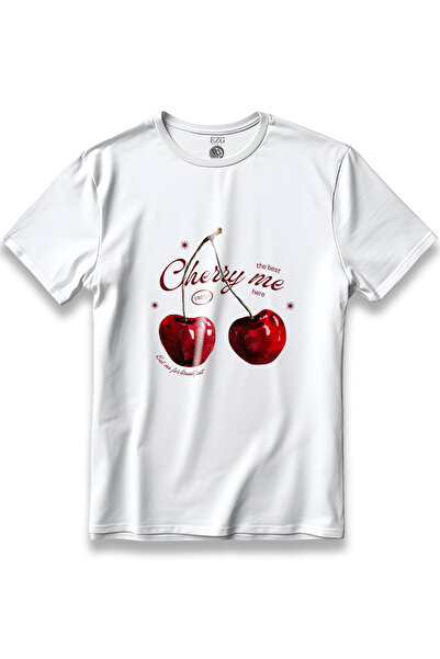 EZG Business Unisex T-shirt με σχέδιο κεράσια σε κόκκινο χρώμα, με στάμπα, απ...