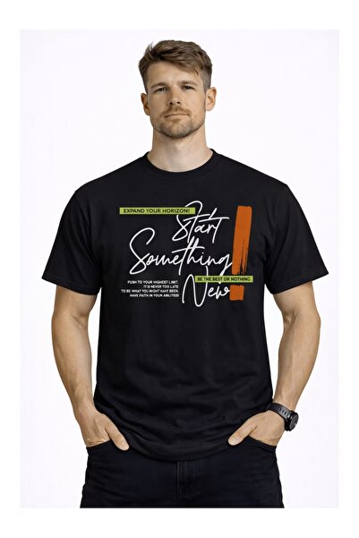 CLASSY.MODA Unisex Μαύρο μπλουζάκι με στάμπα oversize Streetwear Άνετη εφαρμο...