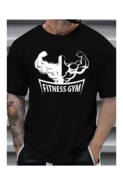 CLASSY.MODA Unisex Μαύρο μπλουζάκι με στάμπα oversize Streetwear Άνετη εφαρμο...