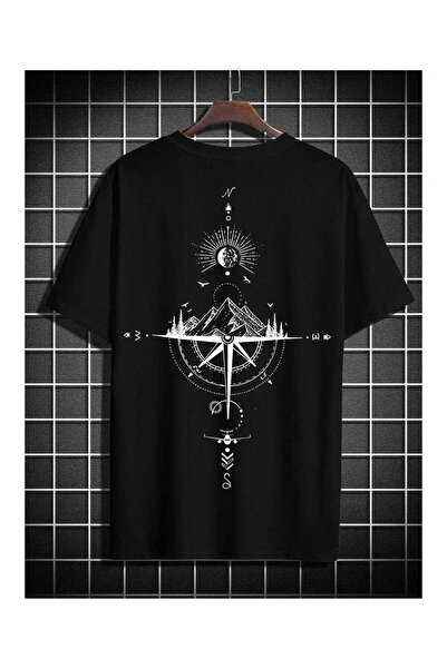 CLASSY.MODA Unisex Μαύρο μπλουζάκι με στάμπα oversize Streetwear Άνετη εφαρμο...