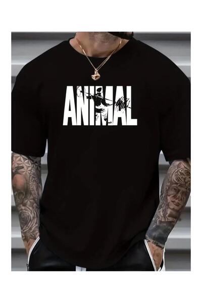 CLASSY.MODA Unisex Μαύρο μπλουζάκι με στάμπα oversize Streetwear Άνετη εφαρμο...