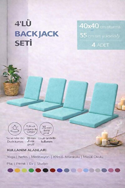 Remege Spor Malzemeleri 4 Pieces Duck Fabric Meditation Chair Floor Cushion w...