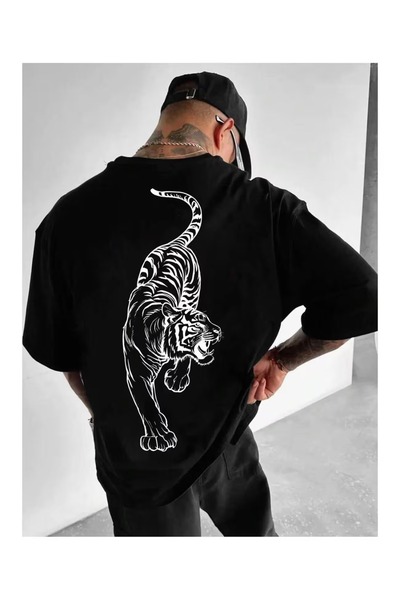 CLASSY.MODA Unisex Μαύρο μπλουζάκι με στάμπα oversize Streetwear Comfortable ...