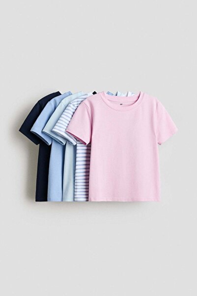 H&M مجموعة من 5 قمصان قطنية