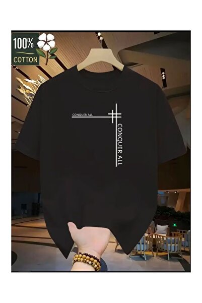 CLASSY.MODA Unisex Μαύρο μπλουζάκι με στάμπα oversize Streetwear Άνετη εφαρμο...