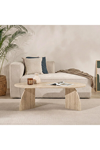Mourah Home Melina Coffee Table Travertine D60XH40XW120