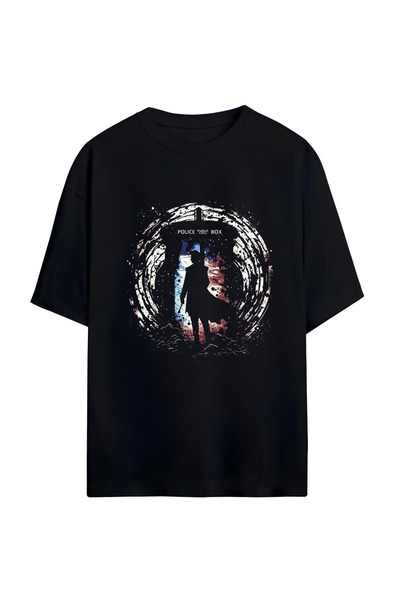 CLASSY.MODA Unisex Μαύρο μπλουζάκι με στάμπα oversize Streetwear Άνετη εφαρμο...