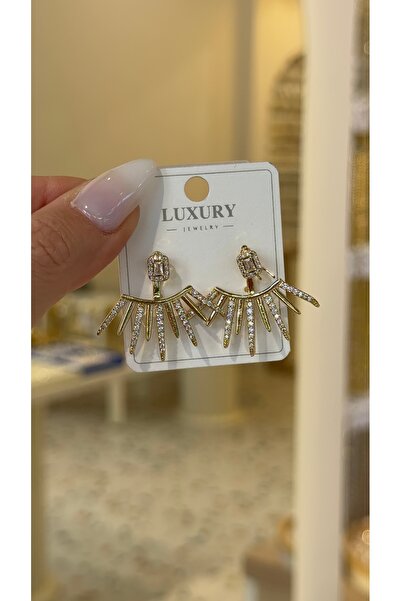 SU PERİSİ TAKI BİJUTERİ XUPİNG KARARMAZ 14K GOLD ZİRKON TAŞLI HAYALET KÜPE