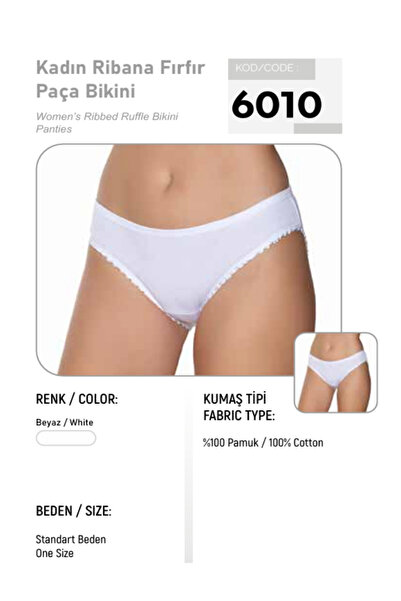 BENALİ Silver (12 Pieces) Ribbed Fabric Bikini Panties