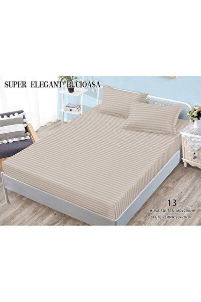 Super Elegant Pucioasa Κάλυμμα κρεβατιού και 2 μαξιλαροθήκες, ελαστικό, σούπε...