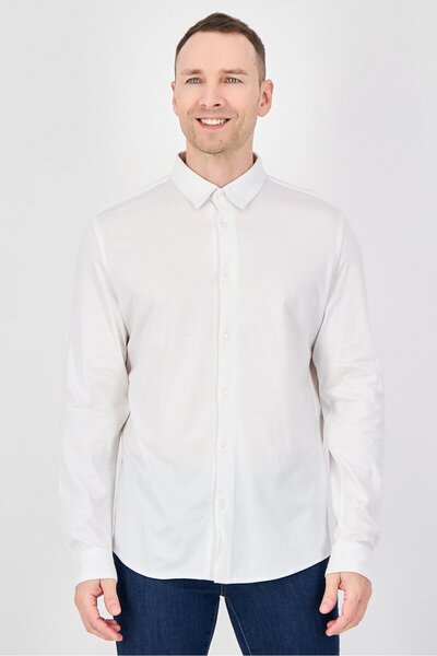 CELIO Men Regular Fit Solid Long Sleeve Casual Shirt, White