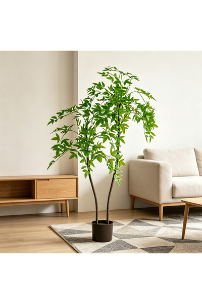 BESTONE Artificial Trees Nandina, 120/150cm Lifelike Faux Nandina Tree for Ho...