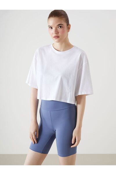 LC Waikiki XSIDE ACTIVE Bisiklet Yaka Oversize Kadın Spor Tişört