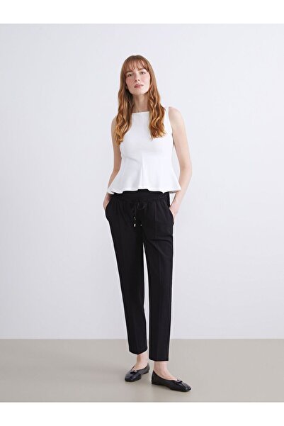LC Waikiki Lcwaikiki Maternity Black Carrot Cut Maternity Pants with Abdomina...