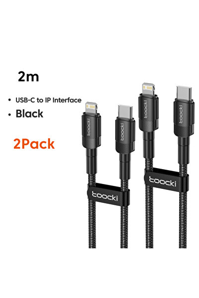 Choice17 كابل توكي 2 متر أسود، قطعتان، توكي بي دي 20 واط يو إس بي سي إلى لايت...