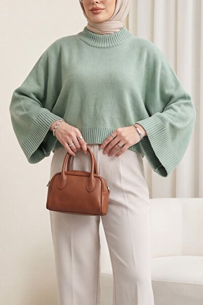 HİJABAYA Πλεκτό πουλόβερ με μανίκια νυχτερίδας και μήκος μέχρι τον αστράγαλο