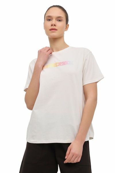 lumberjack Γυναικείο κοντομάνικο μπλουζάκι WL 11KEMY Ecru