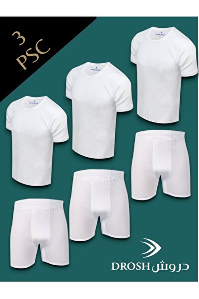 Drosh Drews Men's 3-Piece Round Neck T-Shirt and Trousers Set