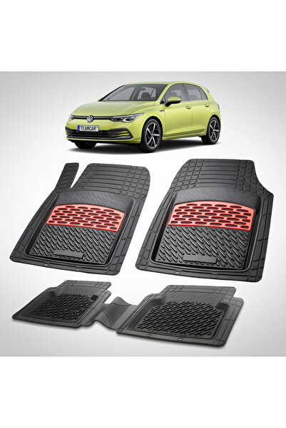 TEAMCAR Volkswagen Golf 8 Χάτσμπακ Συμβατά Πατάκια Δαπέδου 2019-2025 |   Κόκκινο