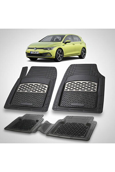 TEAMCAR Volkswagen Golf 8 Χάτσμπακ Συμβατά Πατάκια Δαπέδου 2019-2025 |   Ασήμι