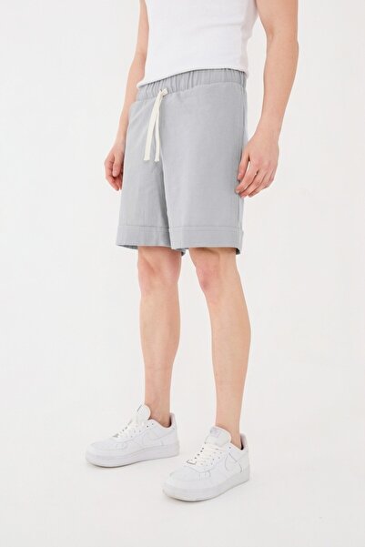 RELAXL Μεγάλο μέγεθος 100% βαμβακερό Unisex κοντό σορτς ανοιχτό γκρι 2XS-10XL