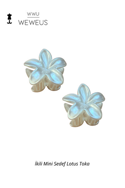 Weweus Λευκή Μαργαριταρένια Πόρπη Λωτού, Σετ 2 τεμαχίων