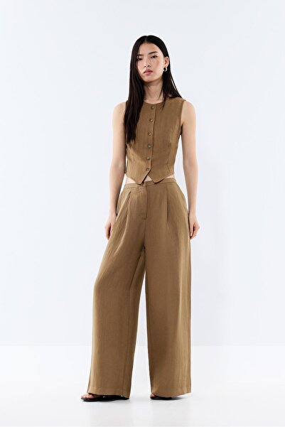 LEFTIES Dökümlü geniş paça pantolon
