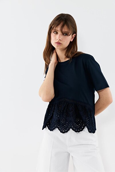 LEFTIES Fisto işlemeli peplum t-shirt