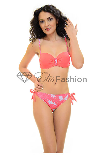 Elis Fashion Costum de Baie roz din doua piese cu efect push-up