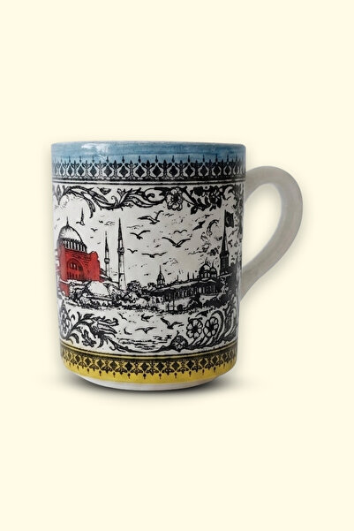Kupa Vintage İstanbul Desenli – Seramik Kahve & Çay Bardağı