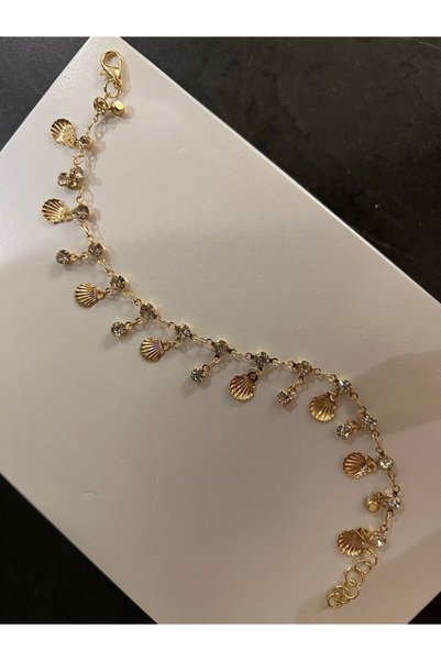 Rose and Light Sea Shell Stone Gold Bracelet