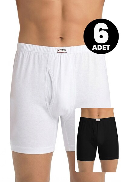 Öts Σετ 6 ανδρικών μποξεράκια από μονόφυλλο βαμβάκι (100% βαμβάκι)