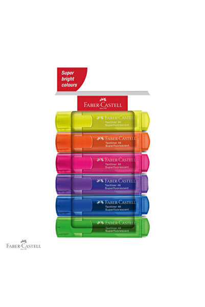 Faber Castell Set de 6 markere de text super-fluorescente Faber-Castell, vârf...