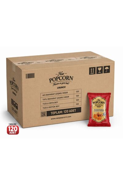 New Popcorn ACI BAHARAT ÇEŞNİLİ PATLAMIŞ MISIR 15 GR X 120 ADET