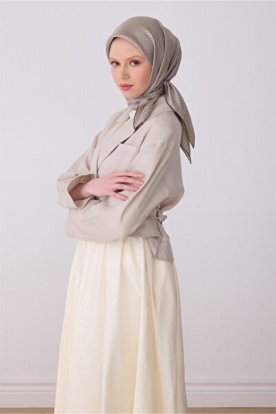 Belli Μεταξωτό μαντήλι τουίλ - 4321-51 Καφέ