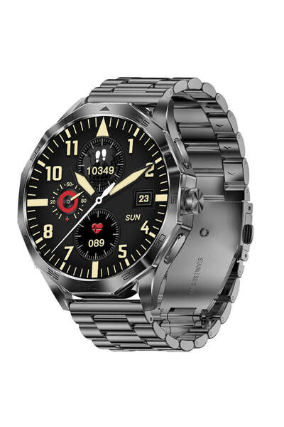 Microwear DA 23 Έξυπνο ρολόι με μετρητή καρδιακών παλμών (Μαύρο Ατσάλι)