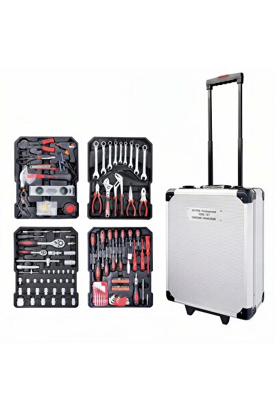 JML1 Set de scule profesional 187 piese cu valiză tip troler din aluminiu