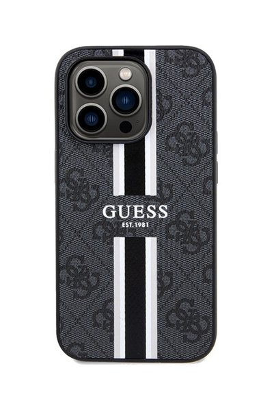 Guess iPhone 15 Pro Kılıf Orjinal Lisanslı M-safe Şarj Özellikli Siyah Telefo...