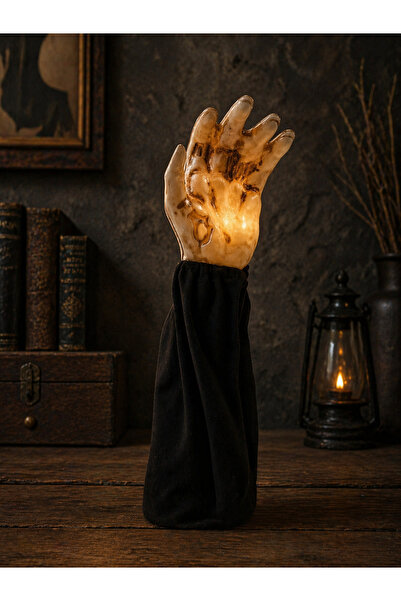 PARTİPORT Halloween Yürüyen Işıklı El Dekor 36 cm – Korku Temalı LED El Süsle...
