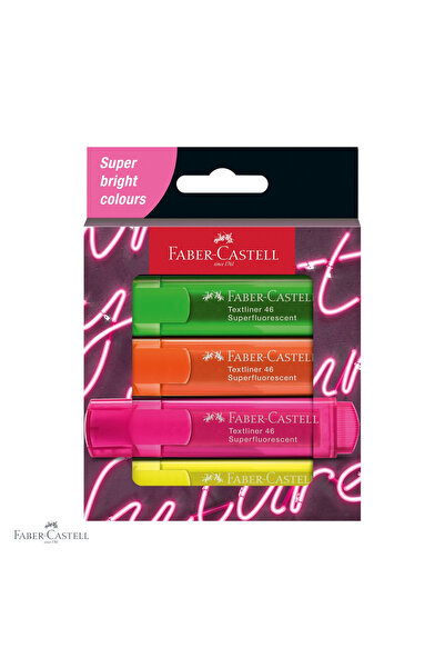 Faber Castell Set de 4 markere de text super-fluorescente Faber-Castell Gen Z...