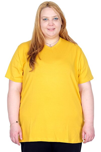 ModeXL Mode XL Real Big Size Γυναικείο T-Shirt Lycra με λαιμόκοψη V 20150 ΜΟΥ...