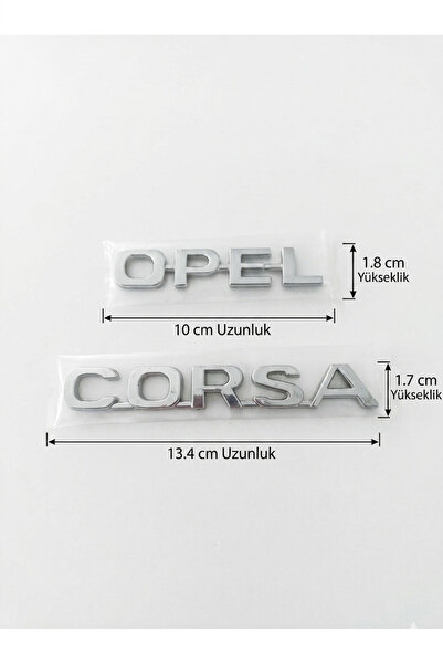 restinal Opel Corsa Uyumlu Krom Bagaj Yazı Seti - Opel + Corsa Logosu Parlak ...